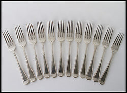 A Set of Twelve Victorian Silver Table Forks London 1842 by Samuel Hayne and Dudley Cater.